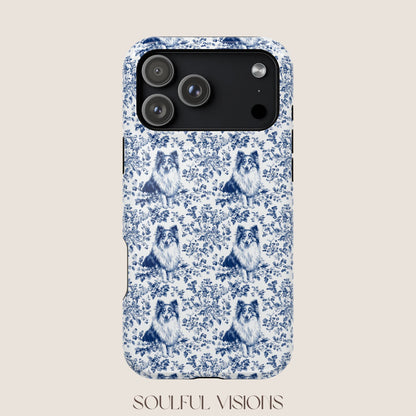 Shetland Sheepdog Toile De Jouy Magnetic Phone Case