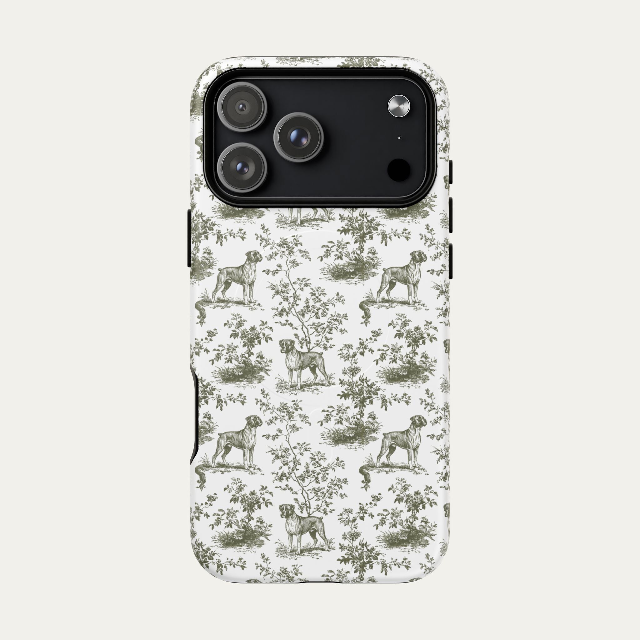 Boxer Sage Green Toile phone Case