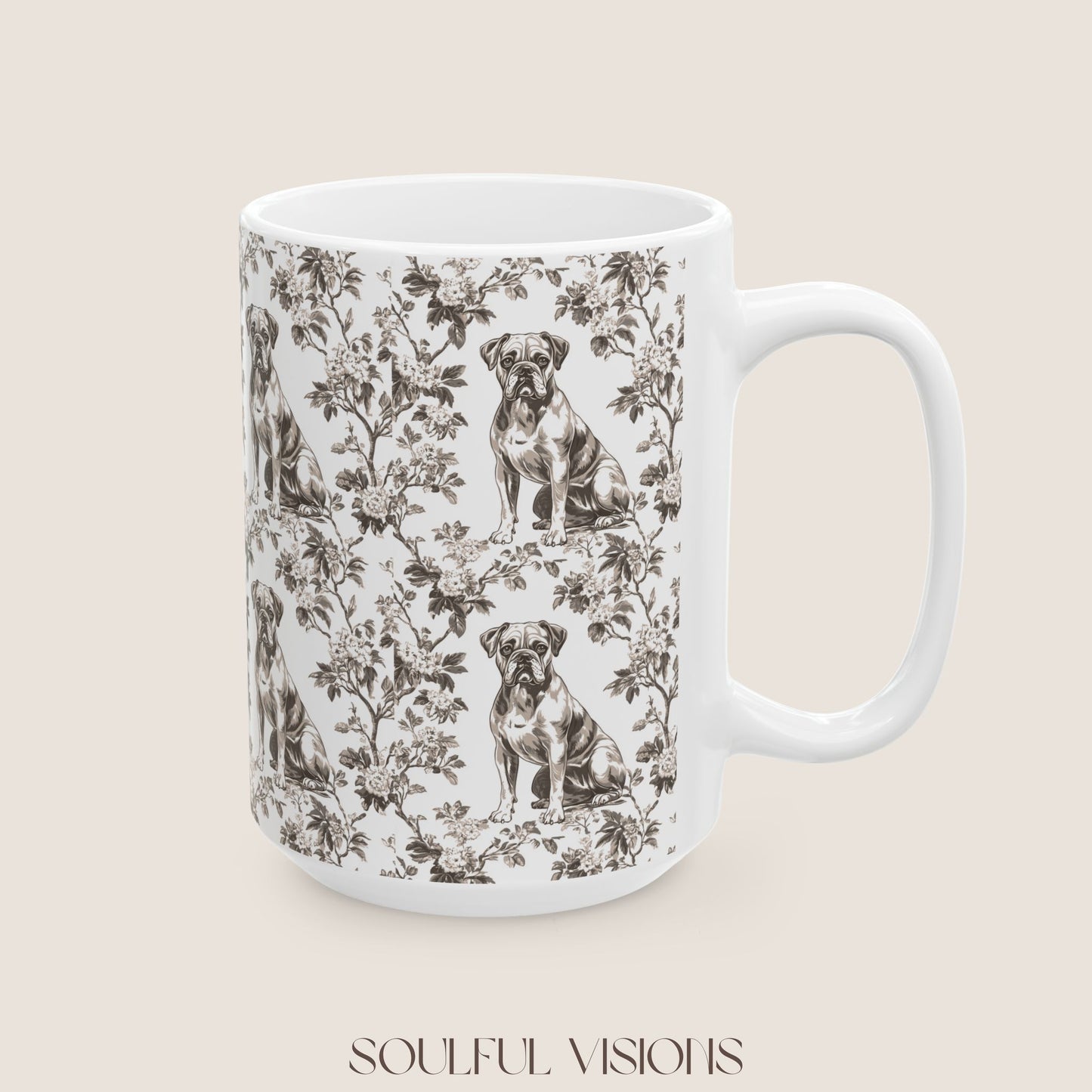 Boxer Toile de Jouy Mug