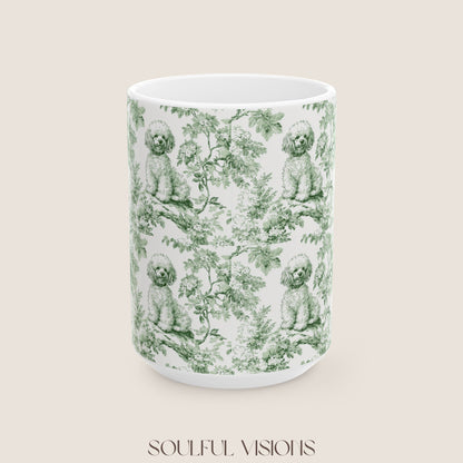 Mini Poodle French Pastel Toile De Jouy Mug