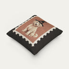 Goldendoodle Cream Halloween Woven Pillow