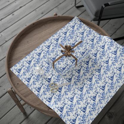 Corgi French Toile De Jouy Wrapping Paper