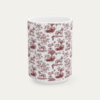 Pitbull Burgundy Toile Mug