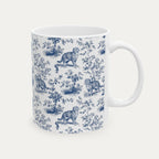 Scottish Fold Cat Blue Toile Mug