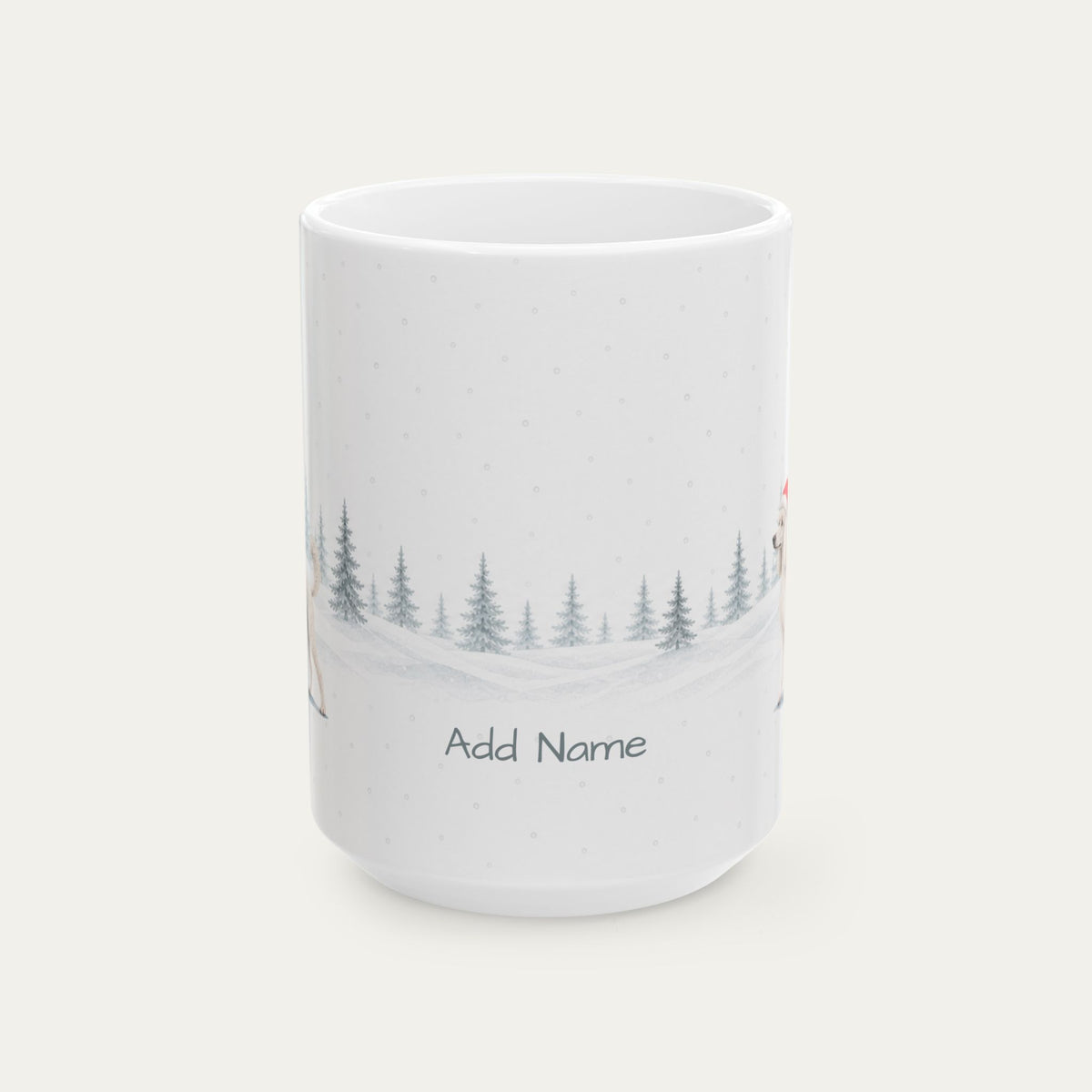 Custom Poodle White Christmas Santa Hat Mug