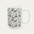 Border Collie Sage Green Toile Mug