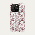 Saluki Burgundy Toile phone Case