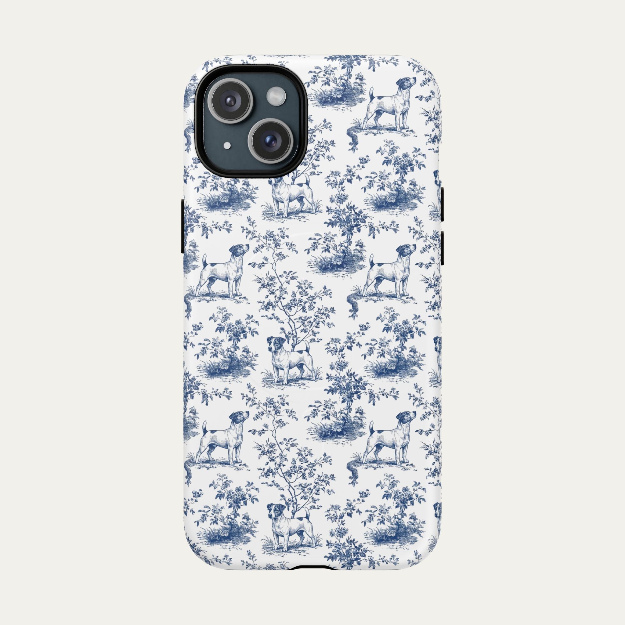 Jack Russell Terrier Blue Toile Phone case