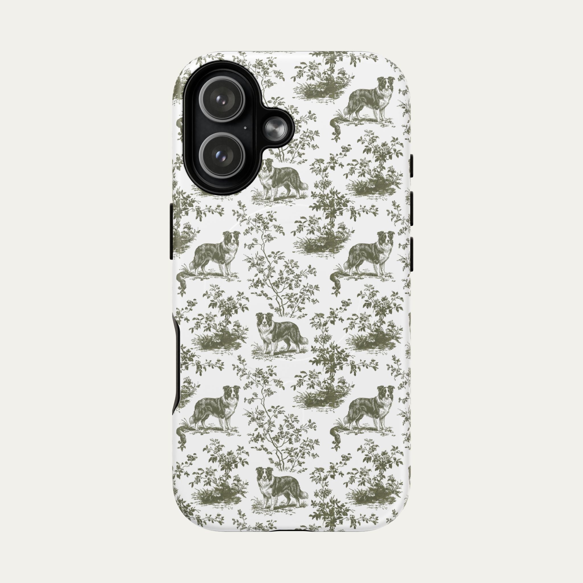 Border Collie Sage Green Toile phone Case