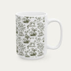 Whippet Sage Green Toile Mug