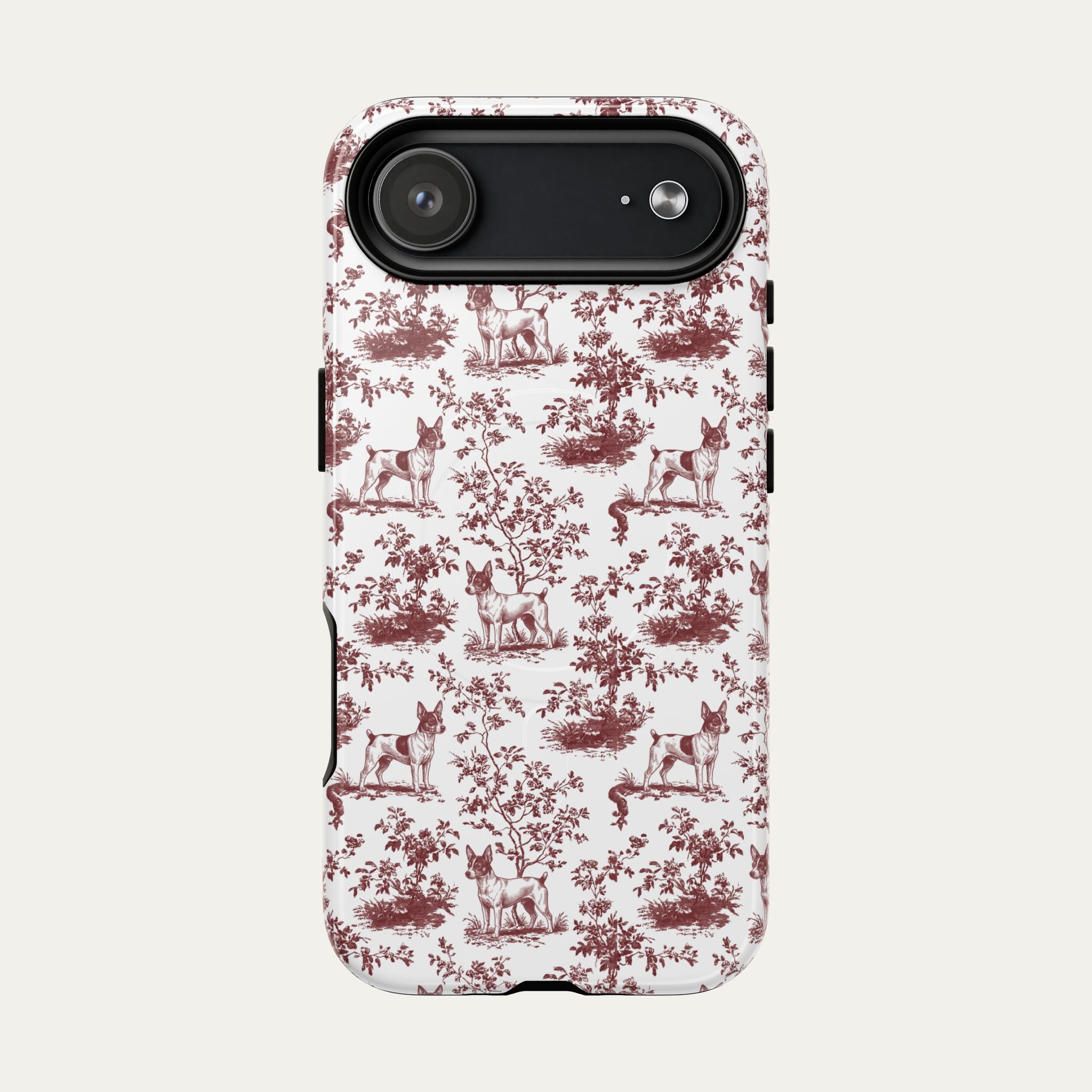 Toy Fox Terrier Burgundy Toile phone Case