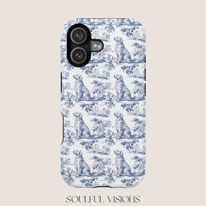 Golden Retriever Toile De Jouy Magnetic Phone Case