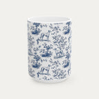 Greyhound Blue Toile Mug