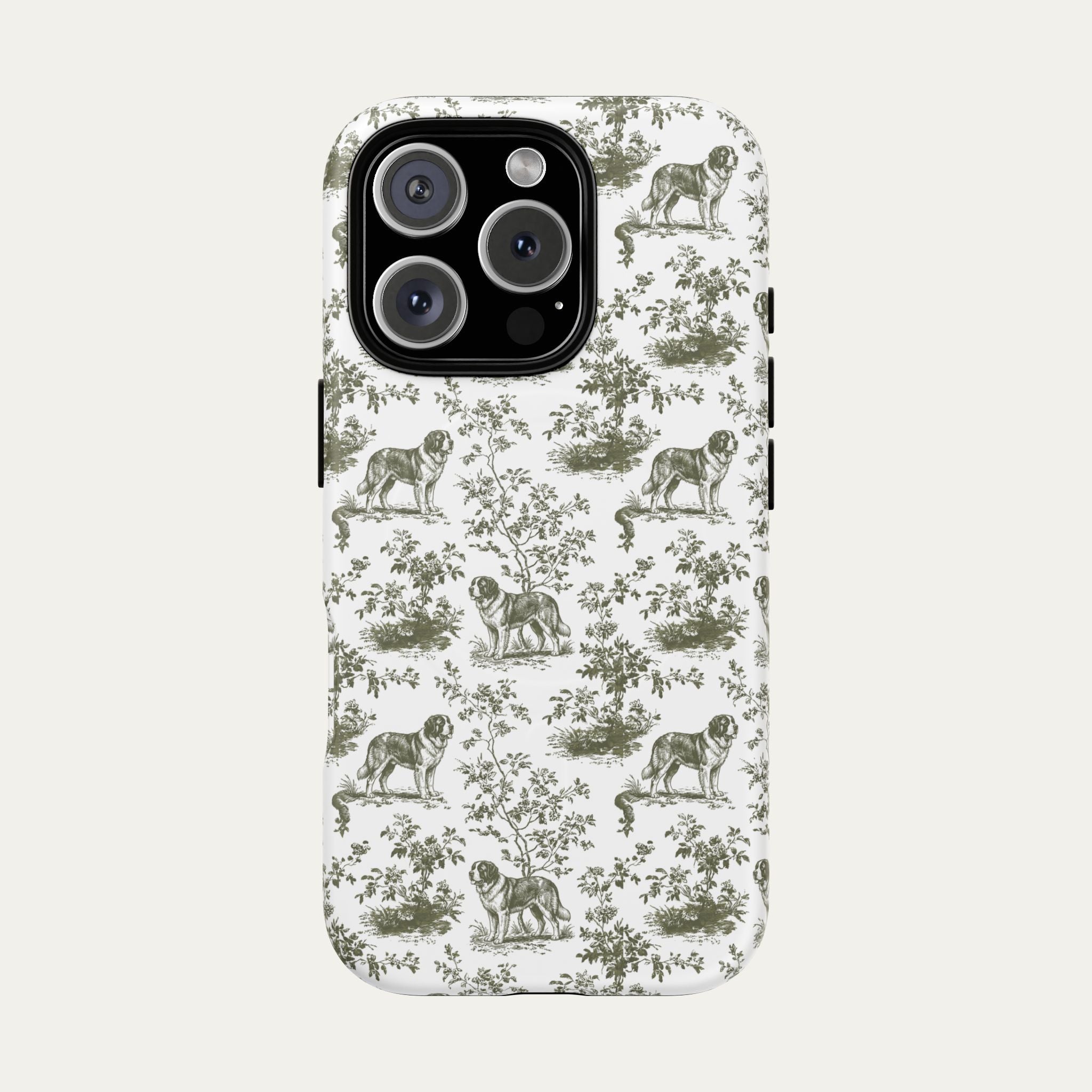 Saint Bernard Sage Green Toile phone Case