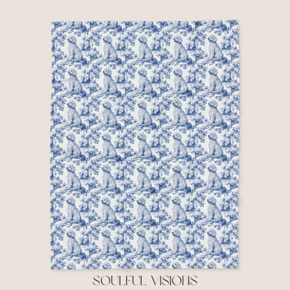 Goldendoodle 3 French Toile De Jouy Blanket