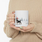 Custom Miniature Schnauzer Black and Silver  Christmas Santa Hat Mug