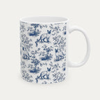 Siamese Cat Blue Toile Mug