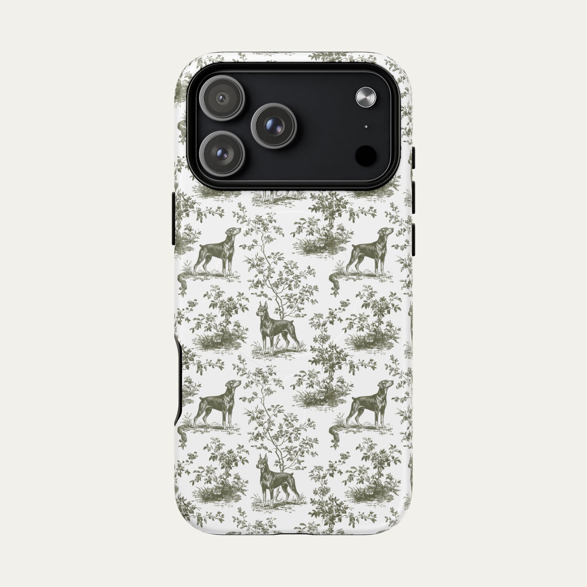 Doberman Sage Green Toile phone Case