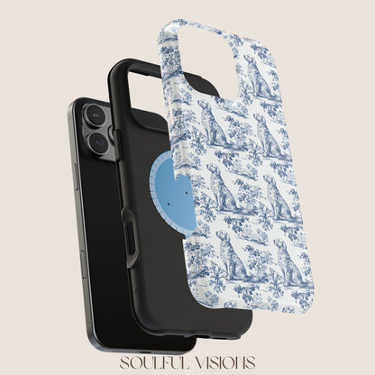 Golden Retriever Toile De Jouy Magnetic Phone Case