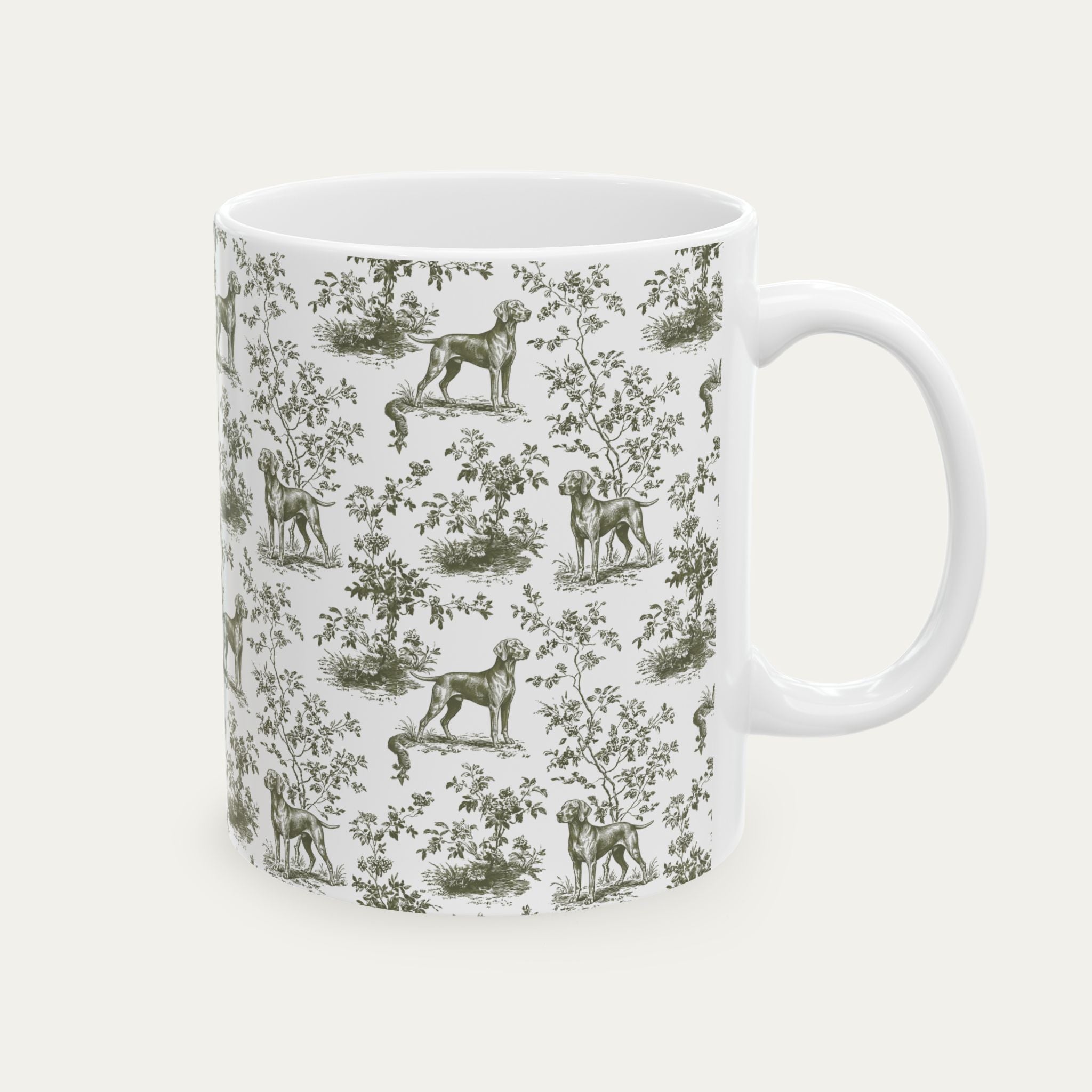 Weimaraner Sage Green Toile Mug