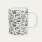 Sphynx Cat Sage Green Toile Mug