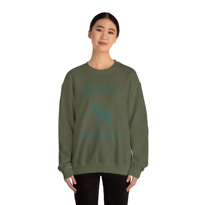border collie Cowboy Club Sweatshirt - ash with green design