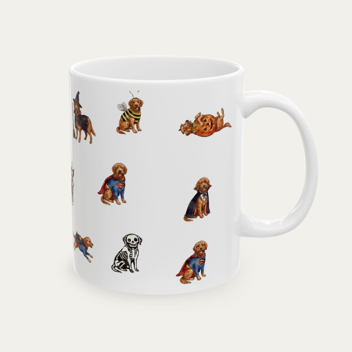 Labradoodle Red Halloween mug