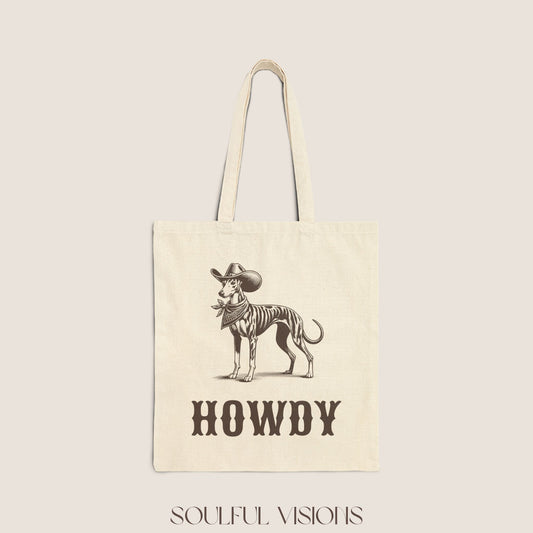 Howdy Whippet Tote Bag