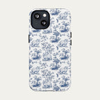 Persian Cat Blue Toile Phone case