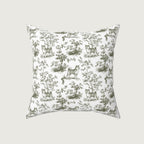 Shiba Inu Sage Green French Toile Pillow