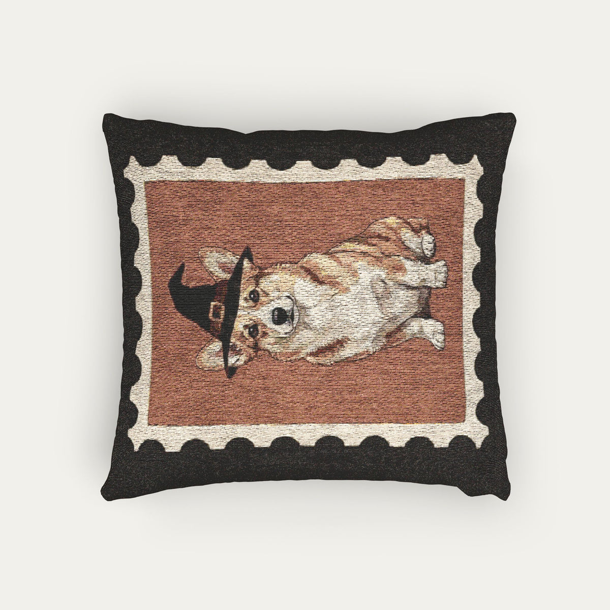 Corgi  Halloween Woven Pillow