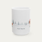 Custom Dachshund  Longhaired Red  and White Piebald Christmas Santa Hat Mug