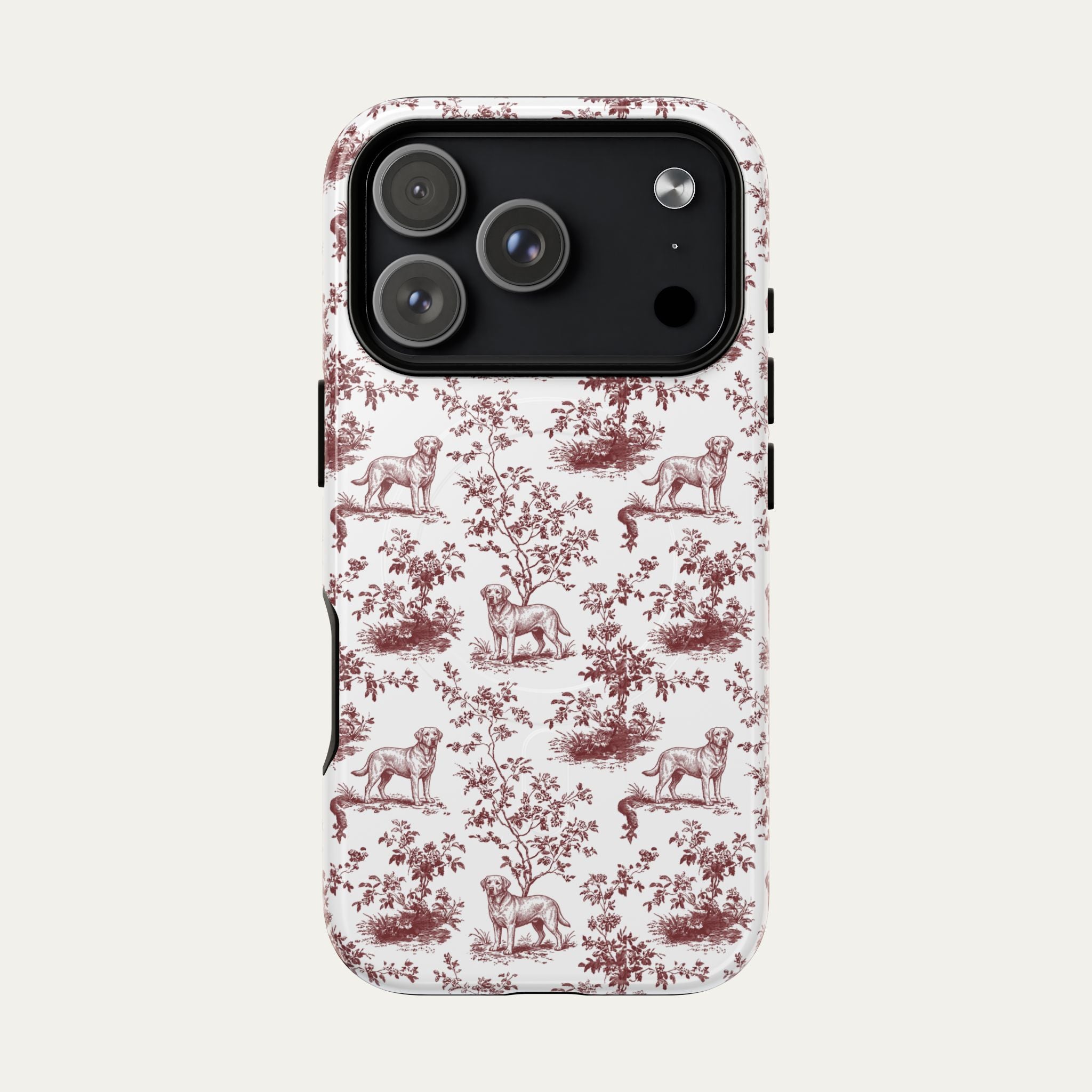 Dog Burgundy Toile phone Case