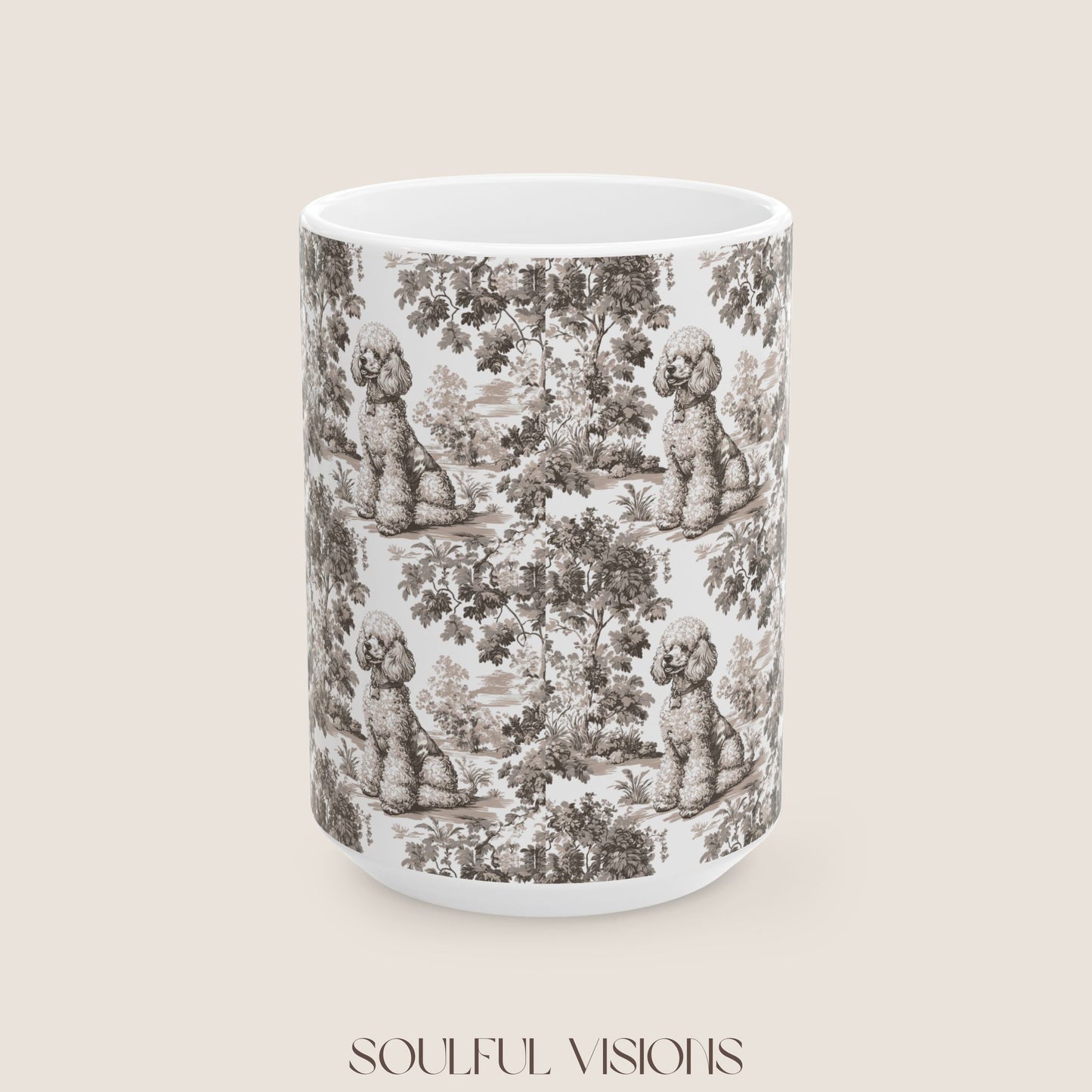 Poodle Toile De Jouy Mug