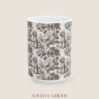 Poodle Toile De Jouy Mug