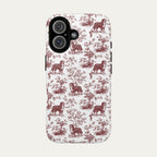 Bernese Mountain Burgundy Toile phone Case