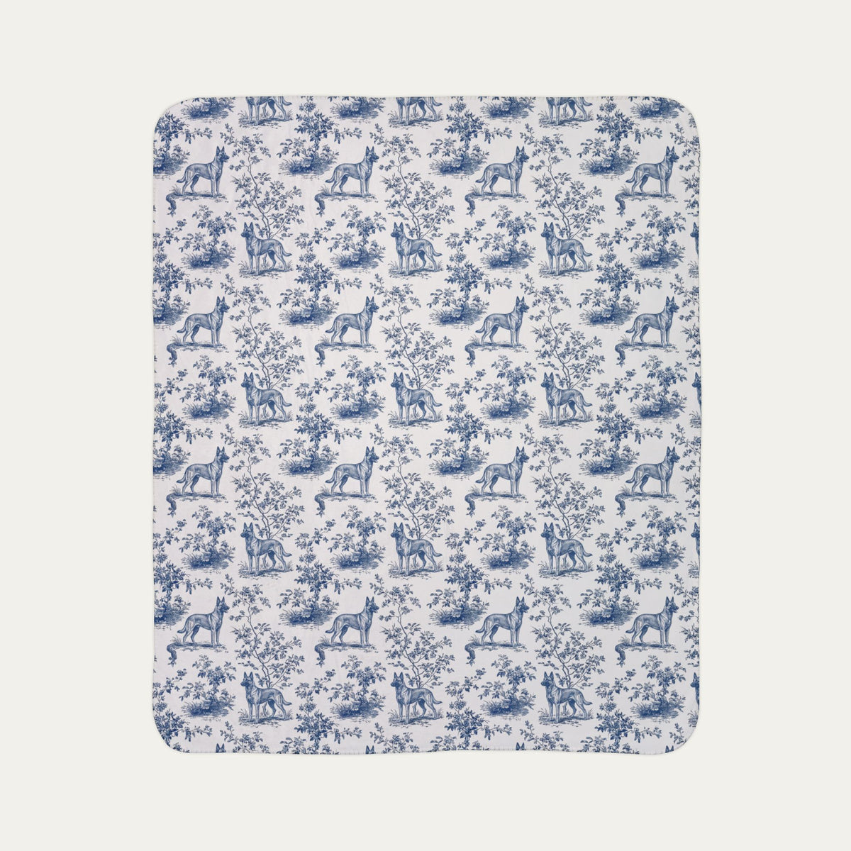 Belgian Malinois Toile De Jouy Fleece Blanket