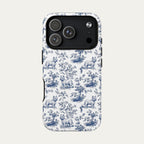 Westie Blue Toile Phone case
