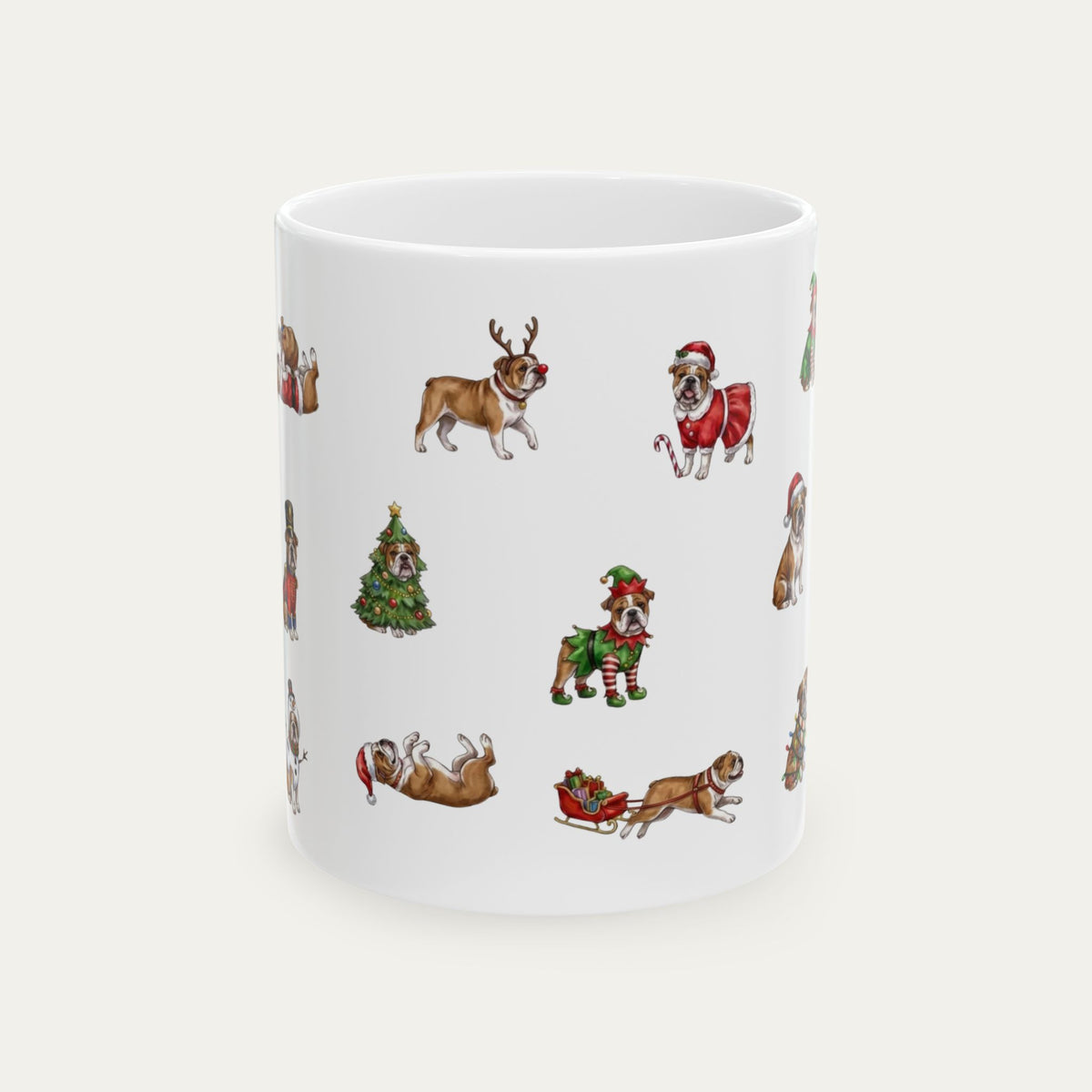 Bulldog Christmas Mug