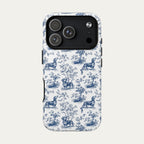 Dachshund Shorthaired Blue Toile Phone case
