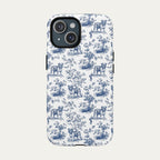 English Bulldog Blue Toile Phone case