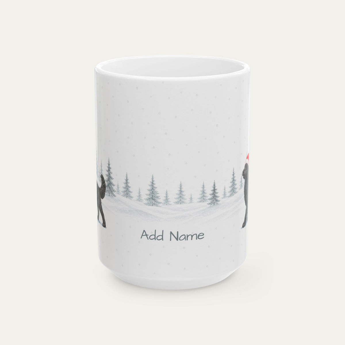 Custom Goldendoodle  Black Christmas Santa Hat Mug