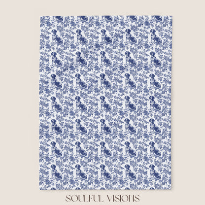German Shorthaired Pointer French Toile De Jouy Blanket