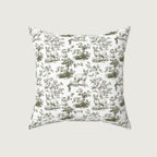 Sphynx cat Sage Green French Toile Pillow