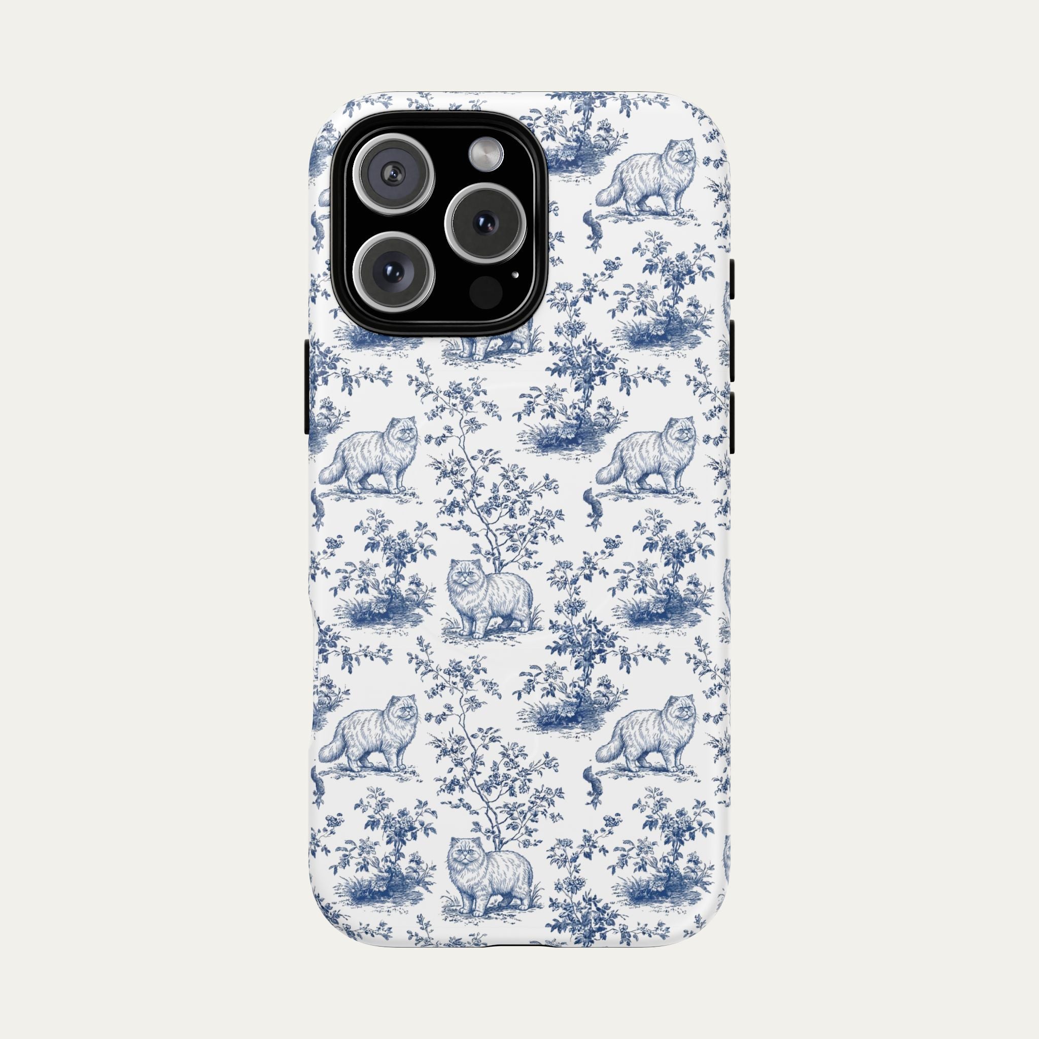 Persian Cat Blue Toile Phone case