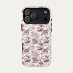 Scottish Fold Cat Burgundy Toile phone Case