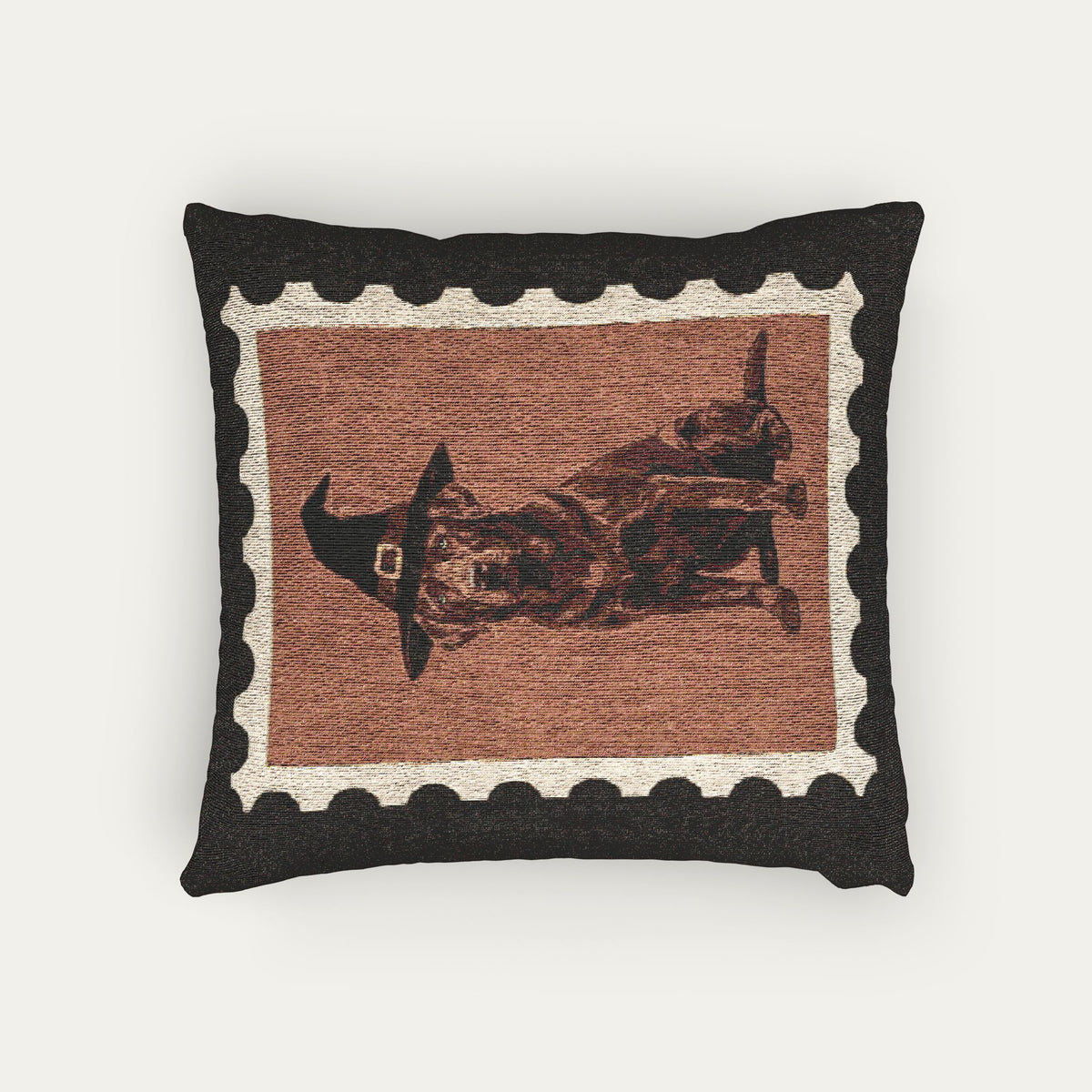 Red fox Labrador Halloween Woven Pillow