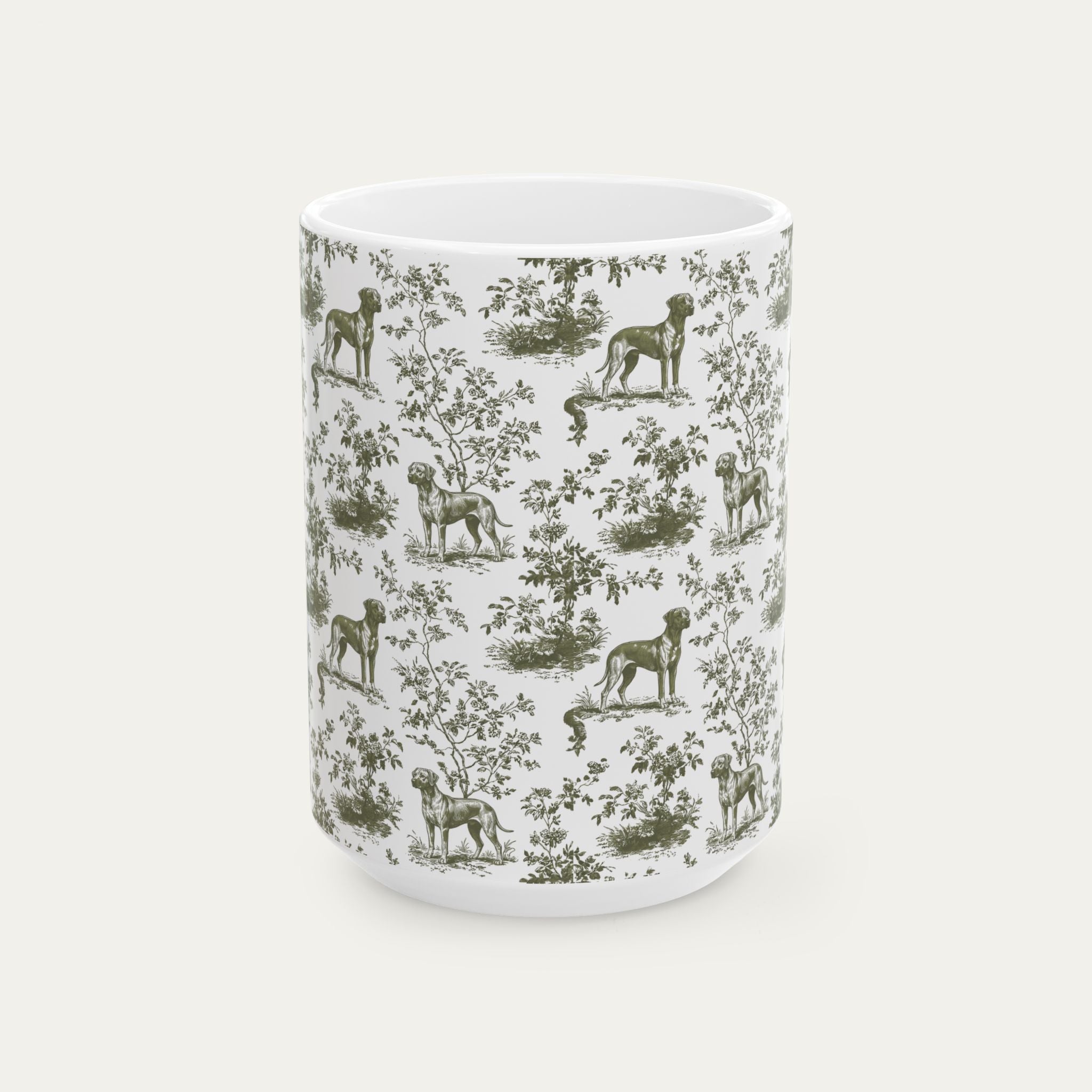 Rhodesian Ridgeback Sage Green Toile Mug