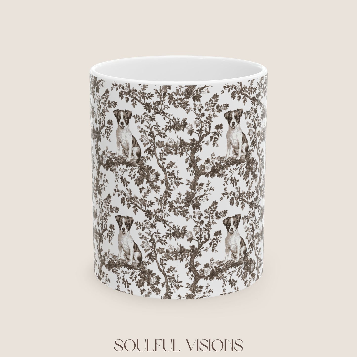 Jack Russel Toile De Jouy Mug