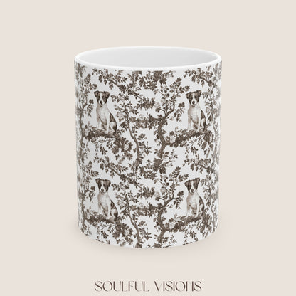 Jack Russel Toile De Jouy Mug